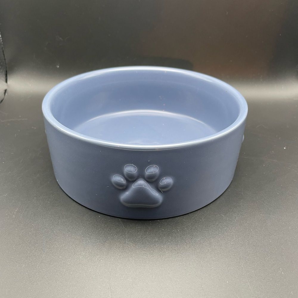 NIB!! FRINGE STUDIO Sculpt Paw Navy Medium Sculpted Bowl (461004)